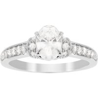 Jenny Packham Oval Cut 0.85 Carat Total Weight Diamond Art Deco Style Ring In 18 Carat White Gold