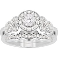 Jenny Packham Brilliant Cut 0.54 Carat Total Weight Diamond Bridal Set Ring In 18 Carat White Gold