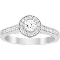 Jenny Packham Brilliant Cut 0.35 Carat Total Weight Halo Diamond Ring In 18 Carat White Gold