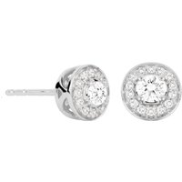 Jenny Packham 18ct White Gold 0.23 Carat Total Weight Brilliant Cut Halo Diamond Earrings