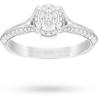 Jenny Packham Oval Cut 0.56 Carat Total Weight Solitaire Diamond Ring In 18 Carat White Gold