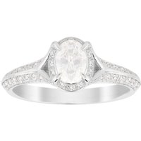 Jenny Packham Oval Cut 0.85 Carat Total Weight Solitaire Diamond Ring In 18 Carat White Gold