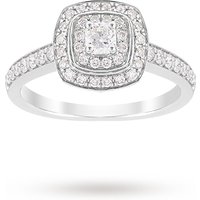 Jenny Packham Cushion Cut 1.20 Carat Total Weight Double Halo Diamond Ring In Platinum