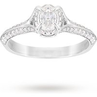 Jenny Packham Oval Cut 0.56 Carat Total Weight Solitaire Diamond Ring In Platinum