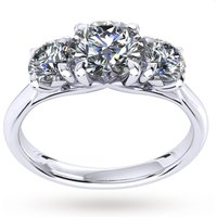 Ena Harkness Three Stone Engagement Ring 0.88 Carat Total Weight