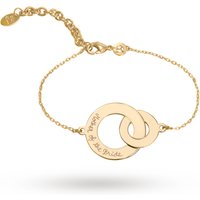 Merci Maman Yellow Gold Plated Mother Of The Bride Double Circle Chain Bracelet