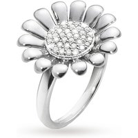 Georg Jensen Sunflower Sterling Silver And Diamond Ring