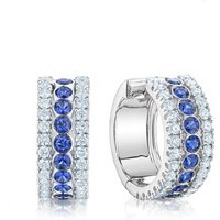 Birks Splash 0.66ct Diamond And Blue Sapphire Hoop Earrings