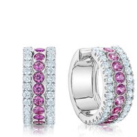 Birks Splash 0.66ct Diamond And Pink Sapphire Hoop Earrings