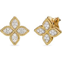 Roberto Coin Princess Flower 18ct Yellow And White Gold 0.37ct Diamond Stud Earrings