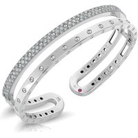 Roberto Coin Symphony 18ct White Gold Double 1.07ct Plain Bangle