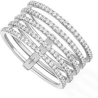 Messika Gatsby Five Row Diamond Ring In 18ct White Gold