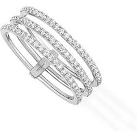 Messika Gatsby Three Row Diamond Ring In 18ct White Gold