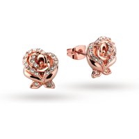 Disney Couture Beauty & The Beast Crystal Rose Earrings