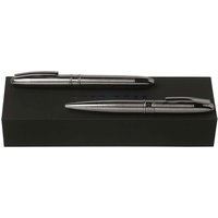 Hugo Boss Pens Stripe Dark Chrome Ballpoint & Rollerball Pen Set