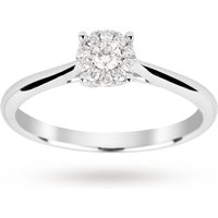 Brilliant Cut 0.15 Carat Solitaire Diamond Ring In 9 Carat White Gold - Ring Size K