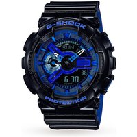 Mens G-Shock World Time Black Blue Resin Strap Watch GA-110LPA-1AER