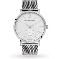 Larsson & Jennings Lugano 40mm Mechanical Exclusive, Unisex Silver Mesh Watch - Exclusive