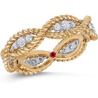 Roberto Coin New Barocco 18ct Yellow Gold 0.48ct Diamond - Rings Size N