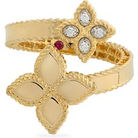 Roberto Coin Princess Flower 18ct Gold 0.18ct Ring - Rings Size M