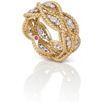 Roberto Coin New Barocco 18ct Gold 0.96ct 3 Row Ring - Rings Size M