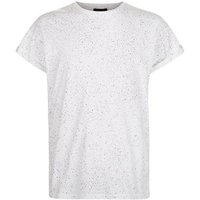 White Spray Wash T-Shirt New Look