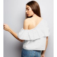 Noisy May White Frill Trim Off The Shoulder Top New Look