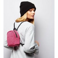 Pink Quilted Mini Backpack New Look