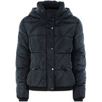 Teens Black Hooded Puffer Jacket New Look
