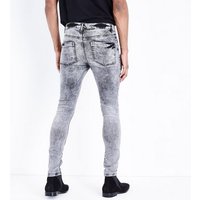 Black Acid Wash Super Skinny Jeans New Look