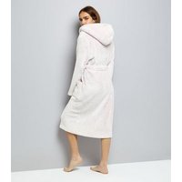 Pink Hooded Fluffy Robe New Look