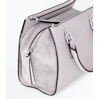 Grey Metallic Trim Tote Bag New Look