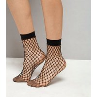 Black Oversized Fishnet Socks New Look