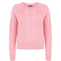 Pink Cable Knit Jumper New Look