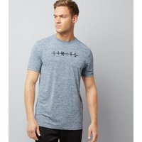 Grey Marl Limits Slogan Sports T-Shirt New Look