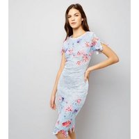 AX Paris Blue Floral Print Lace Midi Dress New Look