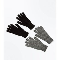 2 Pack Black Touch Screen Gloves New Look
