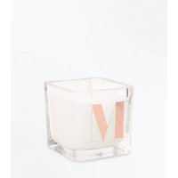 Rose Gold M Initial Candle New Look