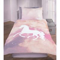 Pink 'Dream Like A Unicorn' Slogan Galaxy Print Single Duvet Set New Look