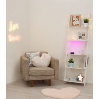 Shell Pink Fluffy Heart Rug New Look