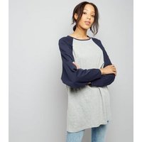 Noisy May Pale Grey Batwing Sleeve Oversized T-Shirt New Look