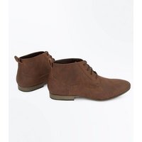 Dark Brown Lace Up Desert Boots New Look