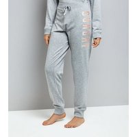 Grey Sunday Applique Lounge Joggers New Look