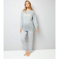 Maternity Grey Sunday Pyjama Sweatshirt New Look