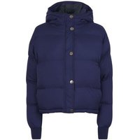 Blue Vanilla Navy Hooded Cropped Puffer Jacket New Look