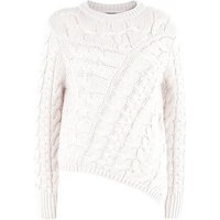 Cream Cable Knit Asymmetric Jumper New Look