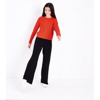 Teens Orange Cable Knit Jumper New Look