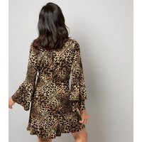 Mela Leopard Print Frill Bell Sleeve Dress New Look