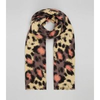 Multi-Coloured Leopard Print Scarf New Look