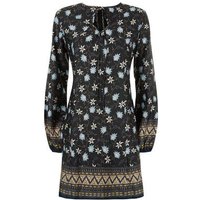 Mela Black Floral Print Tunic Dress New Look